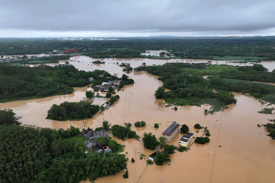 Inundações na região autónoma de Guangxi, na China