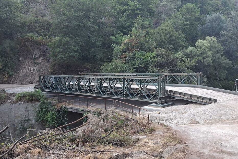 Ponte militar na região de São Pedro do Sul onde os dois praças estiveram empenhados na montagem