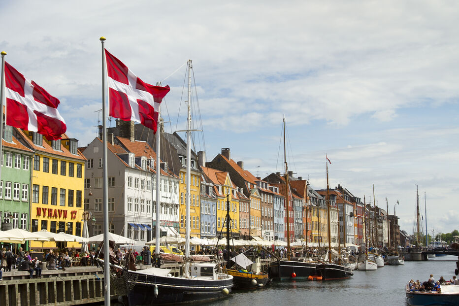 Bandeira da Dinamarca em Copenhaga xxx