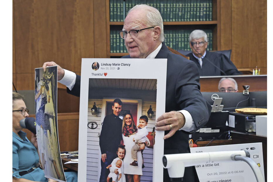Kevin Reddington durante o julgamento de Lindsay Clancy