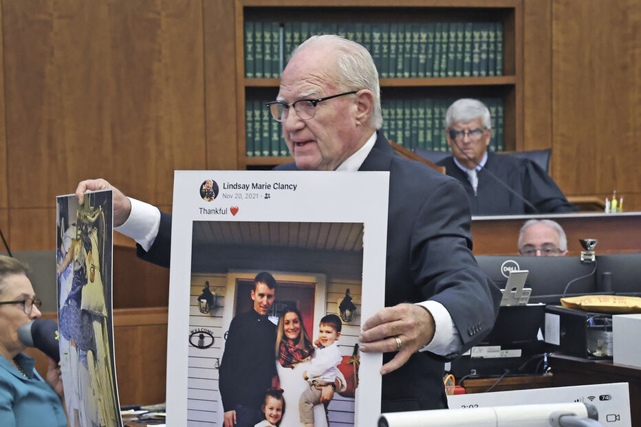 Kevin Reddington durante o julgamento de Lindsay Clancy