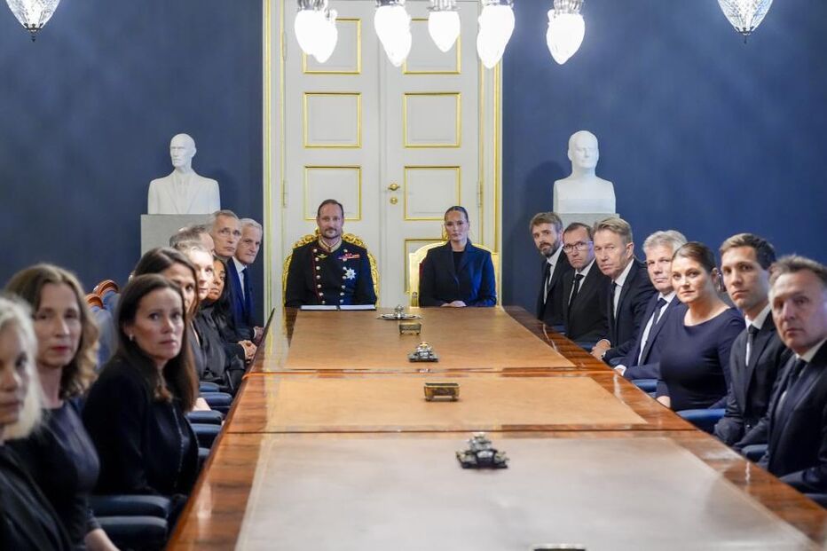 Crown Princess Ingrid Alexandra of Norway (C-R) and Prince Haakon