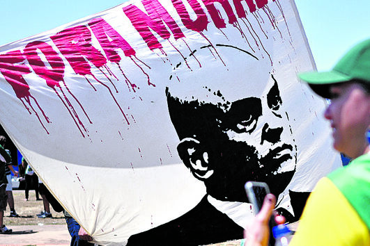 Protestos contra Moraes junto ao Supremo Tribunal Federal 