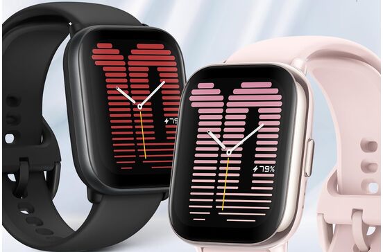Relógio inteligente com ecrã AMOLED e bracelete de silicone