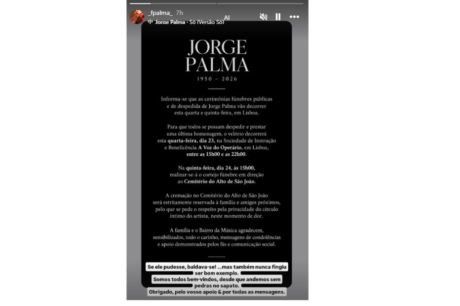 Francisco Palma, story sobre o pai