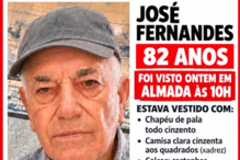 Idoso sai de casa para passeio habitual em Almada e não volta. Está desaparecido há mais de 24 horas