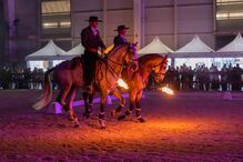Cavaleiros com fogo participam em espetáculo equestre na Agrovouga em Aveiro