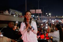 Venezuelan opposition leader and Nobel Peace Prize laureate Maria Corina