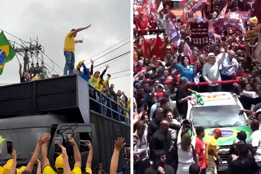 Lula e Flávio Bolsonaro fazem últimos comícios antes das eleições presidenciais no Brasil 