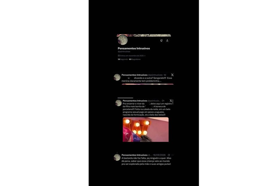 Comentários ofensivos sobre a filha de Neymar: 