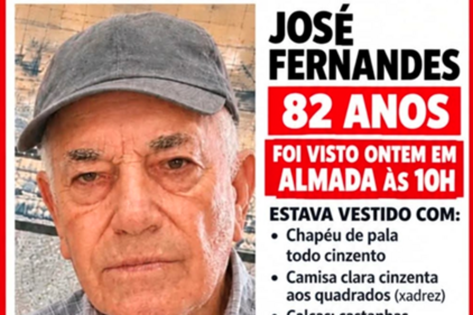 José Fernandes, 82 anos, desaparecido em Almada