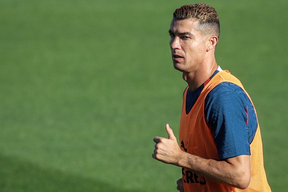 Cristiano Ronaldo no treino da Seleção Nacional