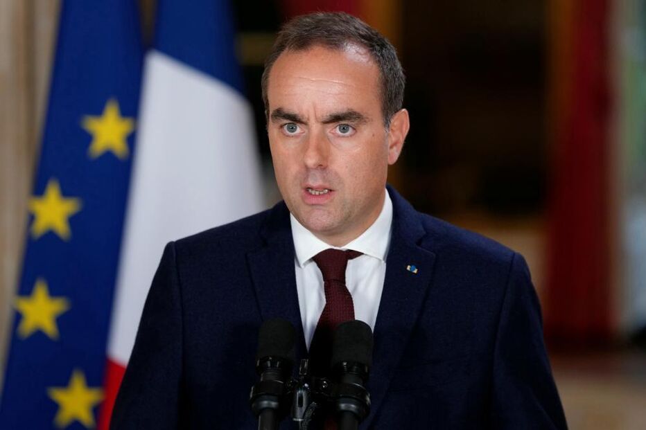 France's Prime Minister Sebastien Lecornu makes a statement regarding the