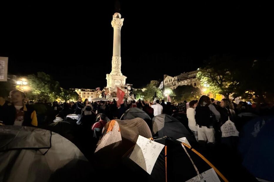 Manifestantes pela habitação em Lisboa