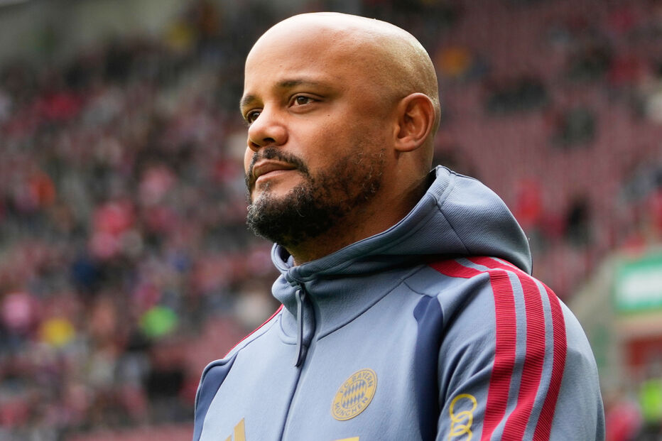 FILE - Bayern's head coach Vincent Kompany arrives for the German Bundesliga soccer match between FC Augsburg and FC Bayern
