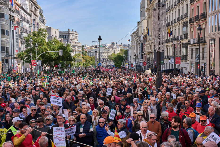 Espanhóis manifestaram-se em defesa do sistema público de pensões 