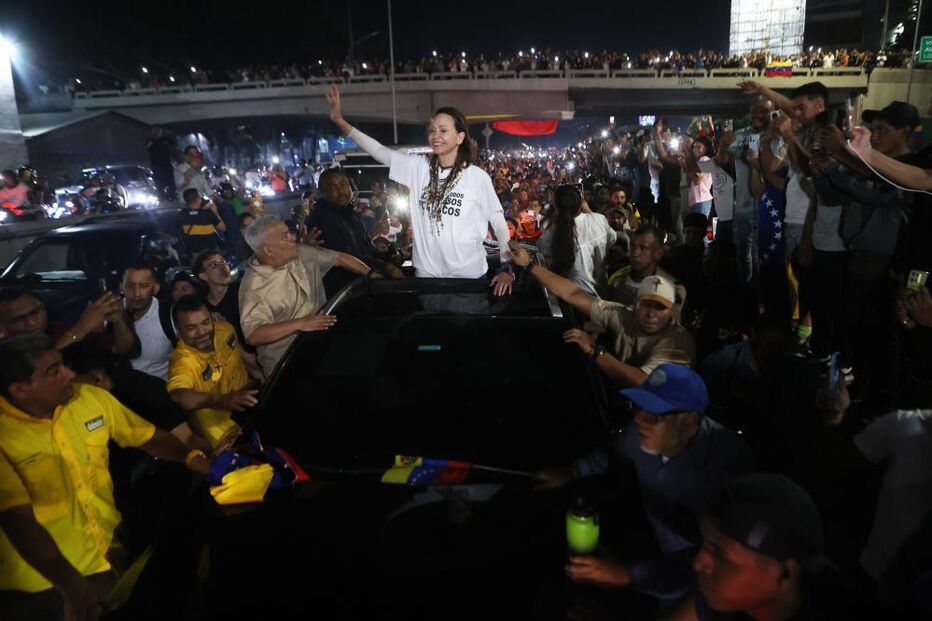 Venezuelan opposition leader and Nobel Peace Prize laureate Maria Corina