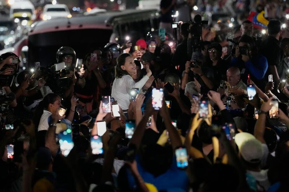 Venezuelan opposition leader and Nobel Peace Prize laureate Maria Corina